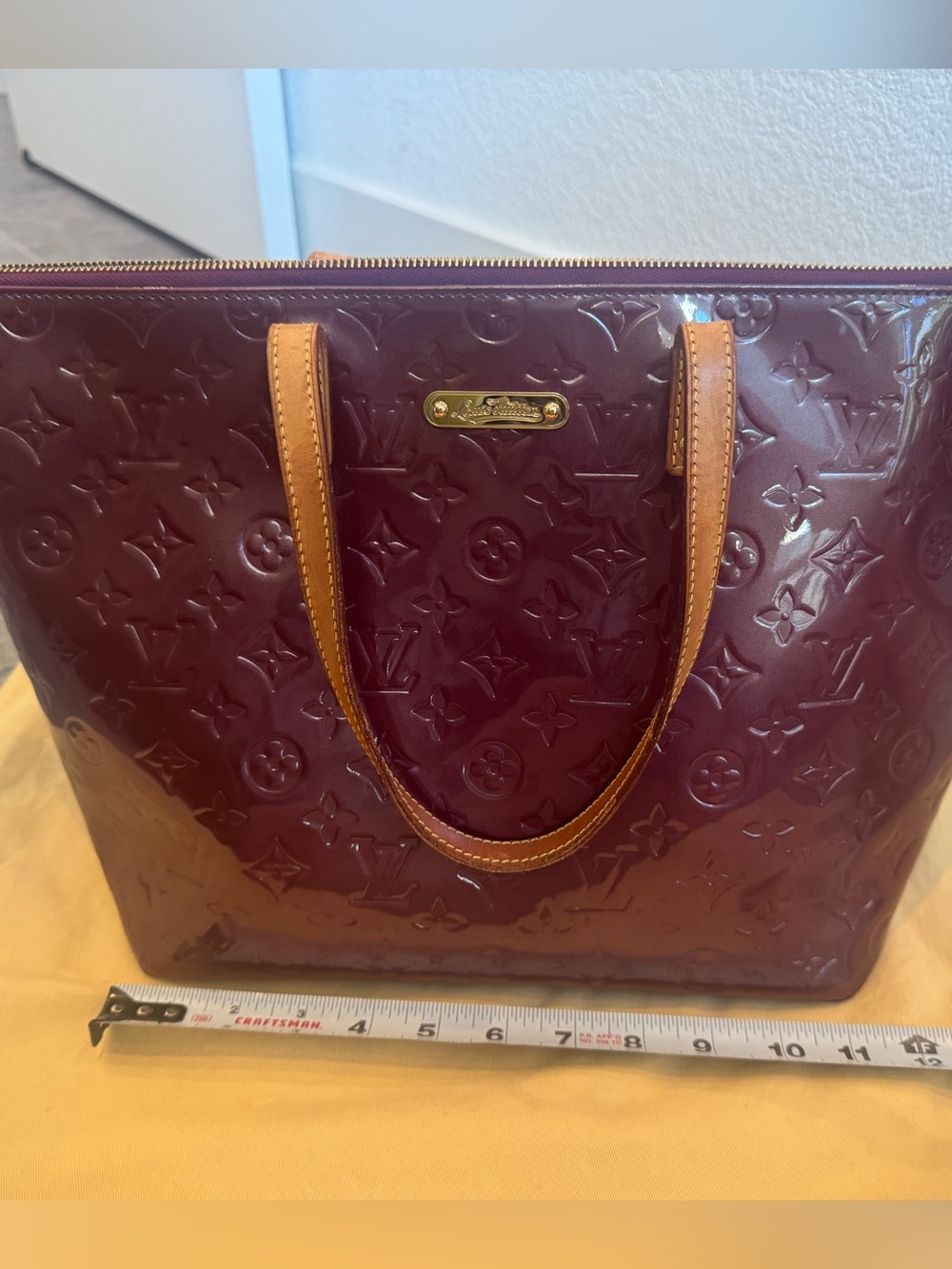 Louis Vuitton monogram vernis Bellevue GM zip Tote Bag Violet Purple - Picture 3 of 16